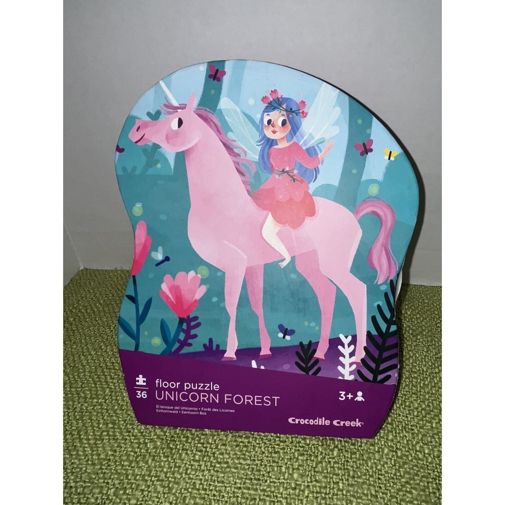 Crocodile Creek Puzzle Unicorn Forest Floor Puzzle Jumbo 36 Piece 20"x27"